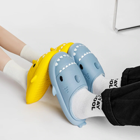 Light Gray Shark Slides Cozy Slidely