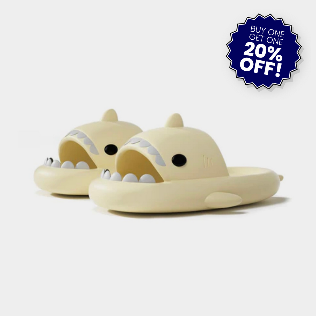 Beige Shark Slides Originals Slidely