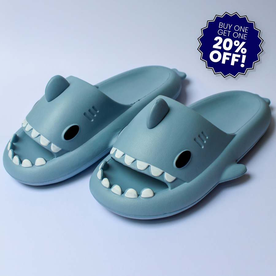 Light Steel Blue Shark Slides Originals Slidely