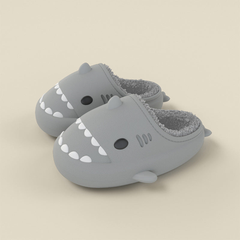 Gray Shark Slides Cozy (Kids) Slidely