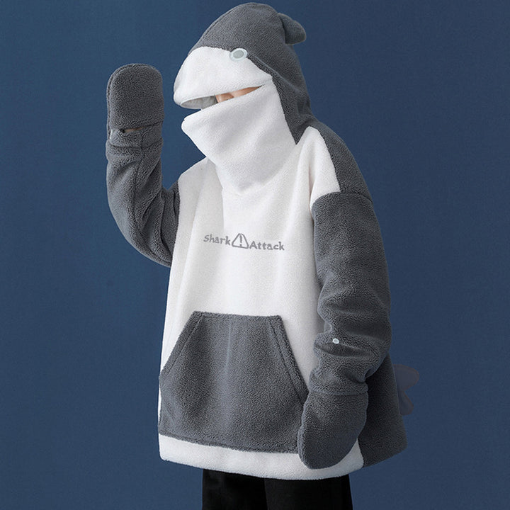 Dark Slate Gray Shark Hoodie Slidely