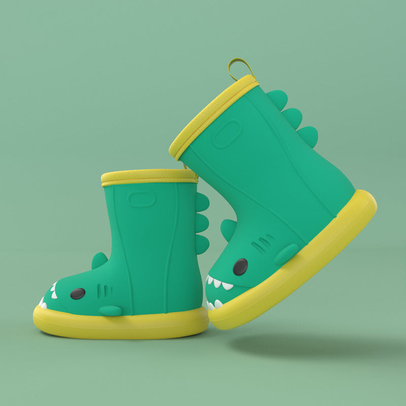 Dark Sea Green Shark Slides Rainy (Kids) Slidely