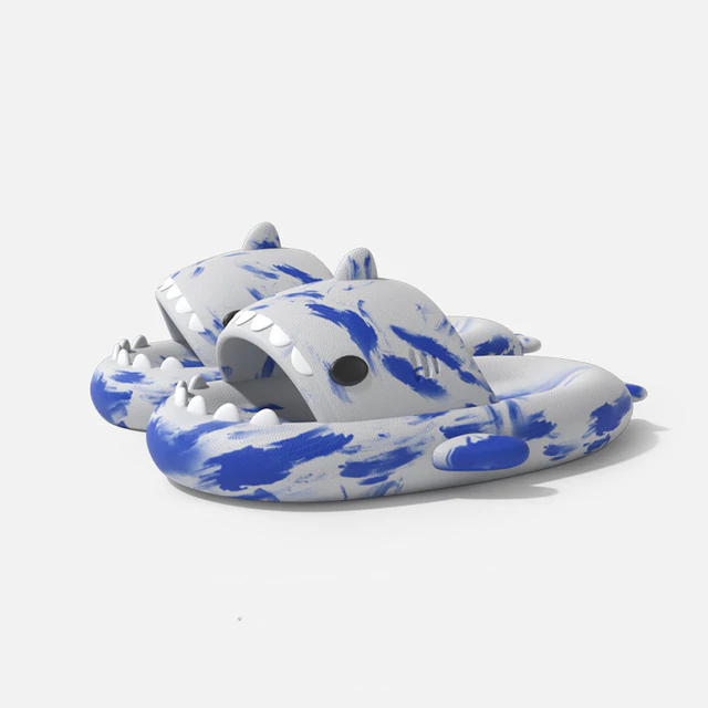 White Smoke Shark Slides Limited Edition Slidely