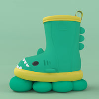 Dark Sea Green Shark Slides Rainy (Kids) Slidely