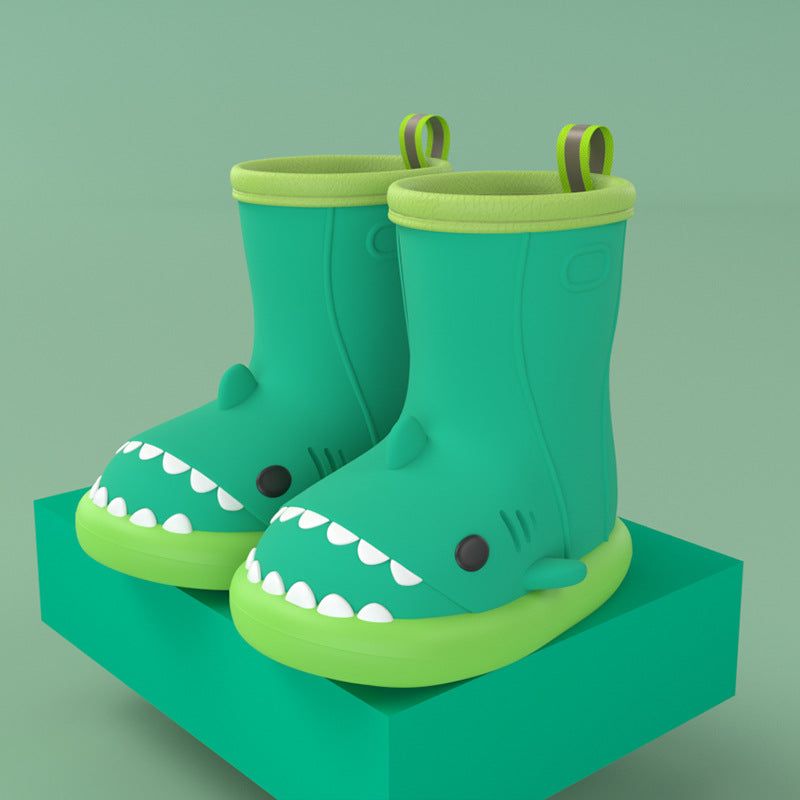 Dark Sea Green Shark Slides Rainy (Kids) Slidely