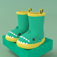 Dark Sea Green Shark Slides Rainy (Kids) Slidely