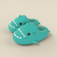 Light Gray Shark Slides Cozy (Kids) Slidely